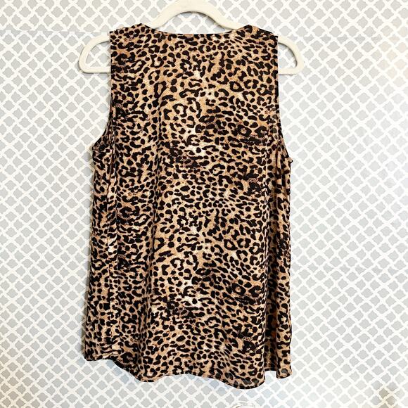 DANIEL RAINN Leopard Print Sleeveless Swing Tank, L - Picture 6 of 8